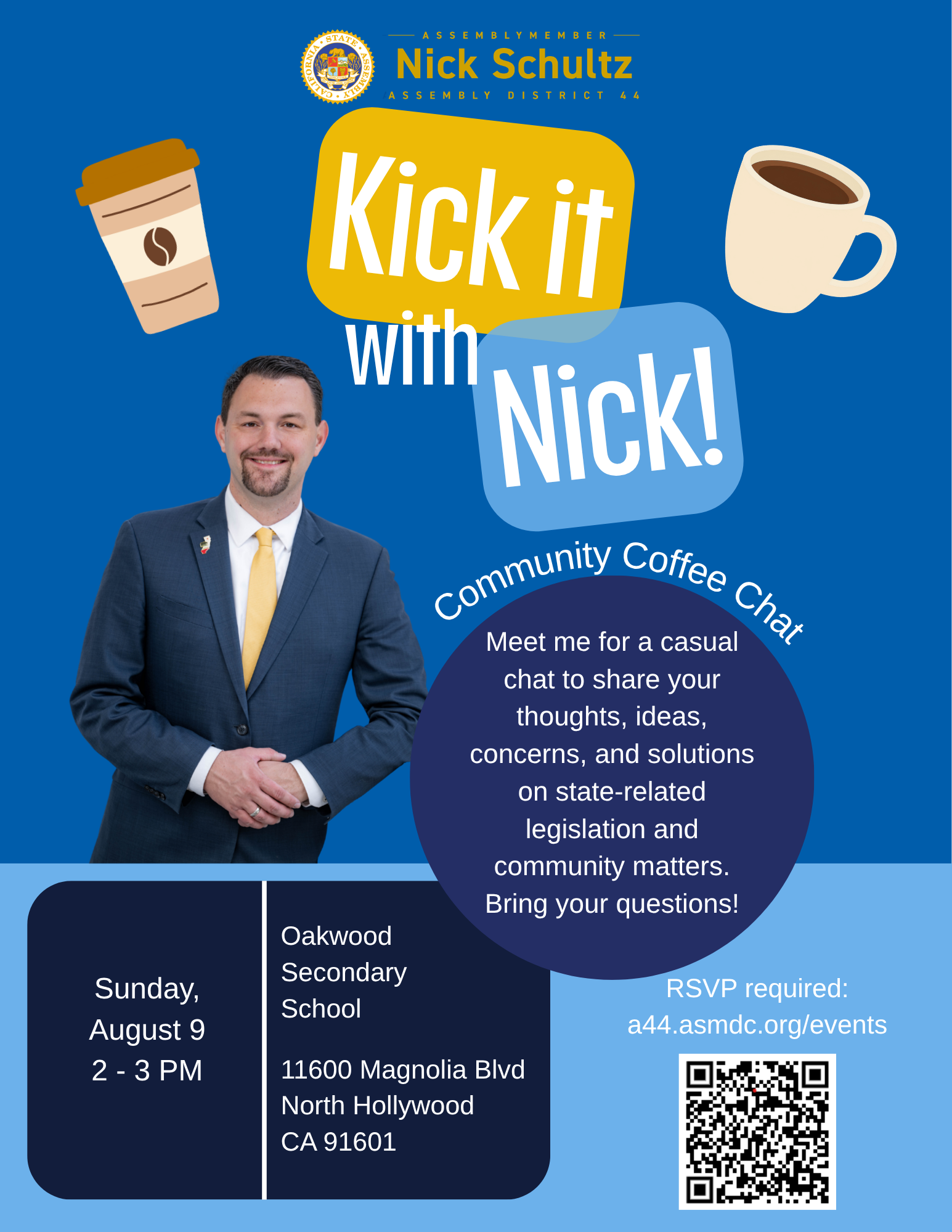 Community Coffee Chat with Assemblymember Nick Schultz